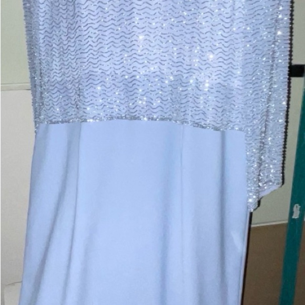 Elegant Light Blue Sequin Dress montage collection